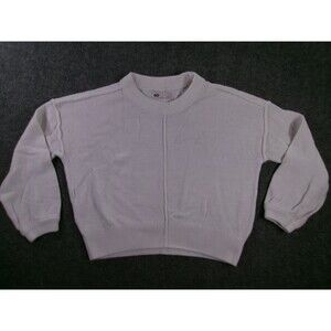 SO Sweater Womens XS White Cropped Boxy Crewneck Knit Pullover Cotton Acrylic
